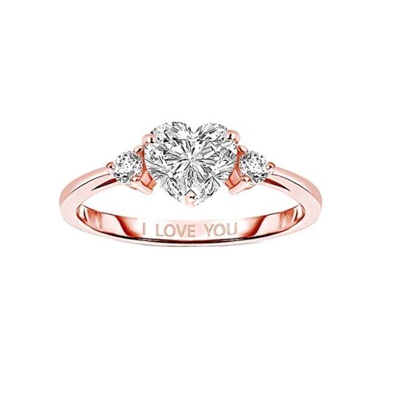 GENEVIVE 18K Rose Gold Vermeil Ring - Picture 1 of 7